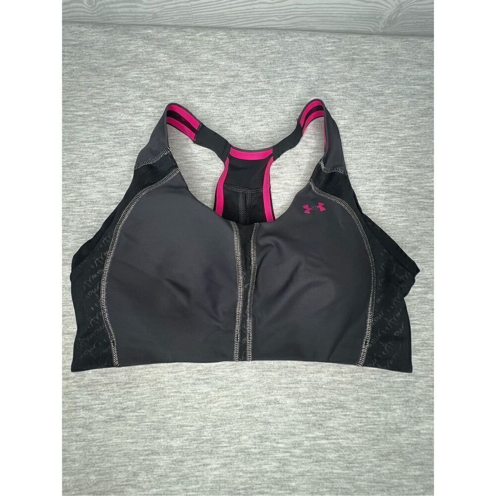 Under Armour Heat Gear Sports Bra size 32c Black & Pink Wire Free